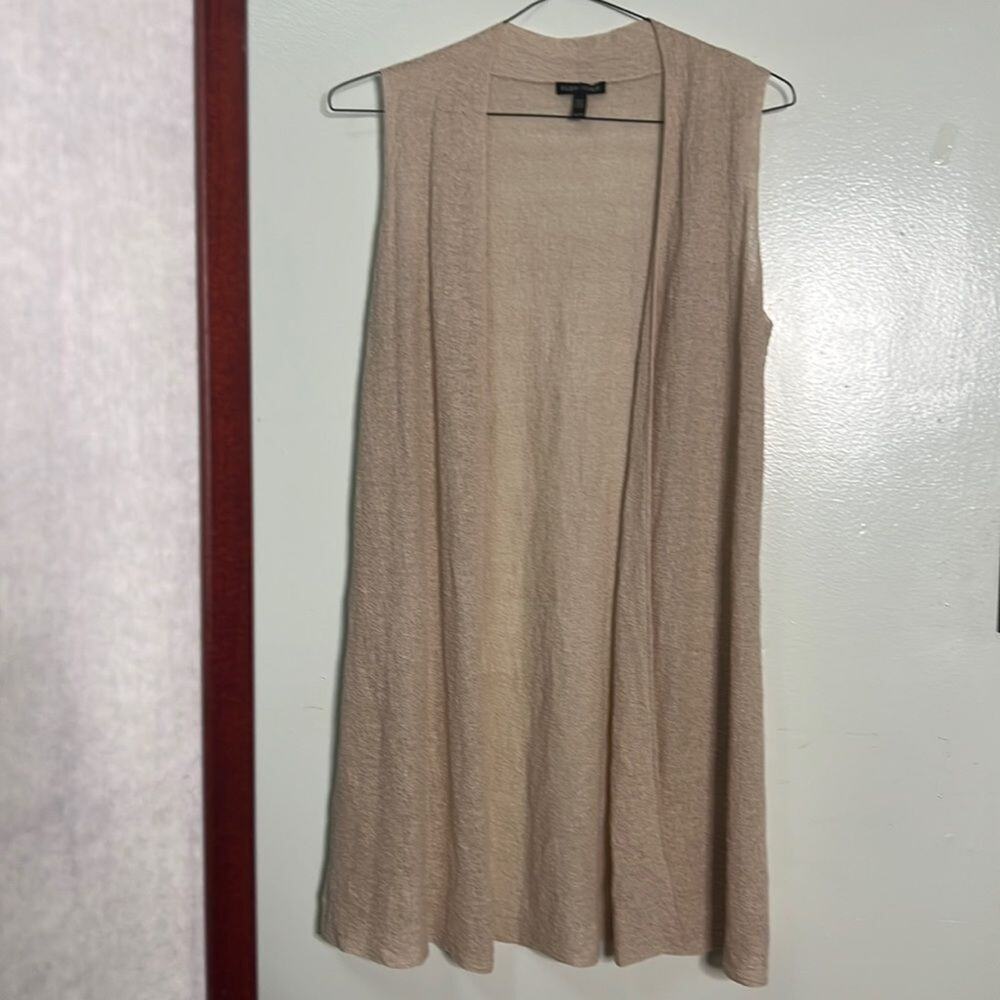 EILEEN FISHER 100% ORGANIC LINEN CARDIGAN‎ BLOUSE SIZE XS